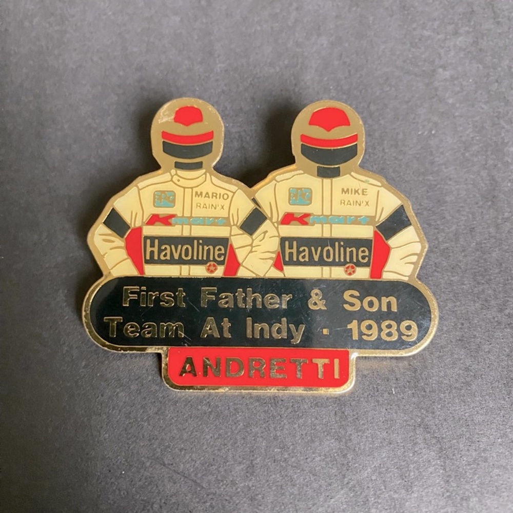 Vintage Andretti Father & Son Team At Indy 500 1989 Pin